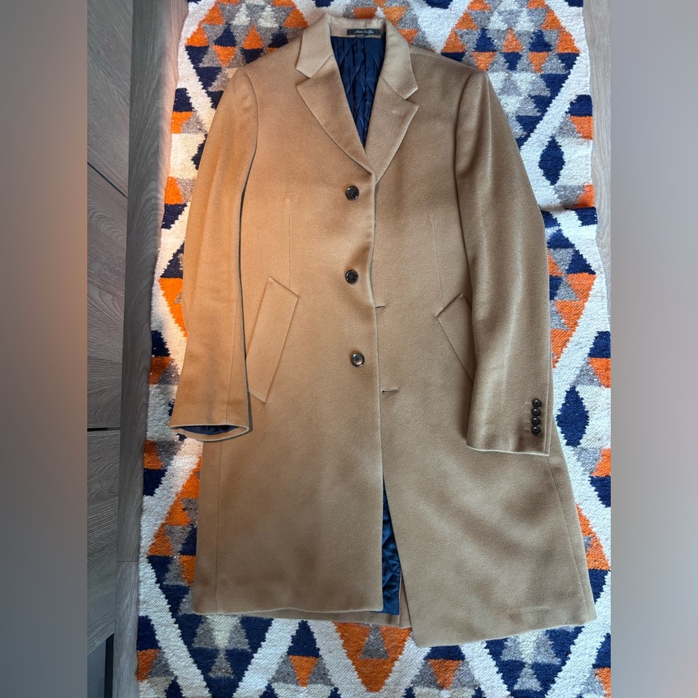 Men's Tan Pea Coat quilt lined